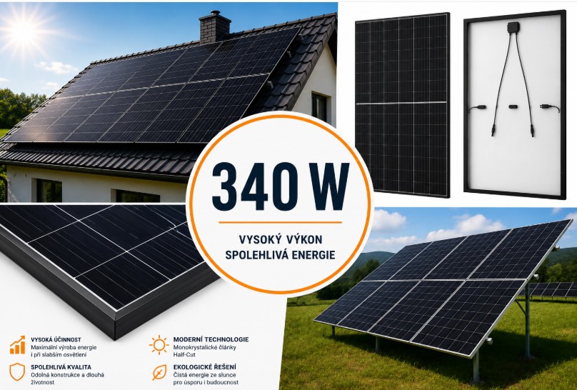 Fotovoltaické panely 340 W.